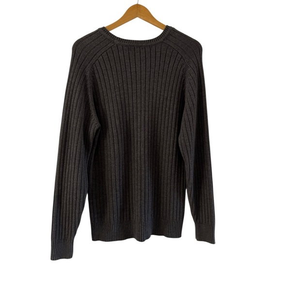 Oscar de la Renta Men’s Ribbed Knit Crewneck Sweater Gray Size M - Picture 3 of 11